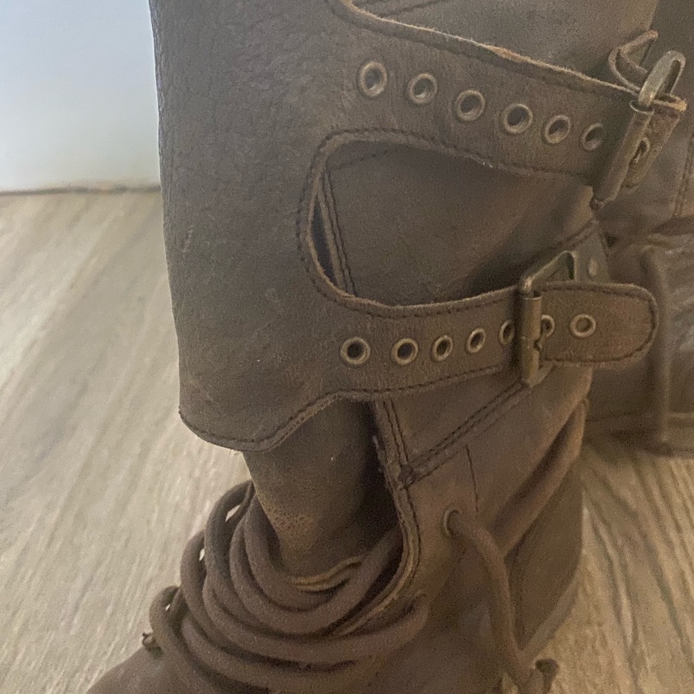 ALL SAINTS COMBAT BOOTS / BROWN